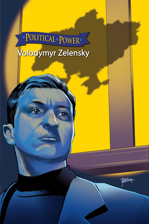 Handout image of a comic book cover about Ukraine's President Volodymyr Zelenskiy, obtained on May 17, 2022.