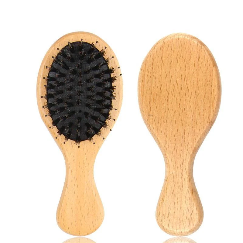 Boar Bristle Cushion Comb for Smooth, Shiny Hair. Easily Detangles, Reduces Frizz. Natural Styling for Healthy Hair. Pro