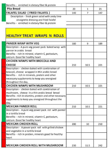 Mediterranean Twist menu 