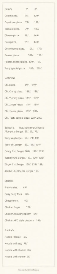 Tasty Fast Food menu 1