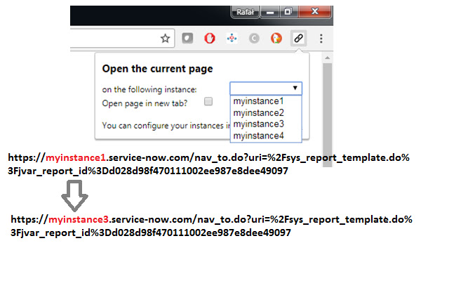 ServiceNow Switch Instance chrome extension