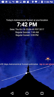 Astronomical Sunset screenshot for Android