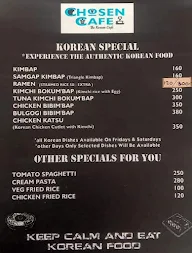 Chosen Cafe menu 4