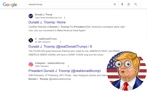 Donald Trump to Dunald Troomp