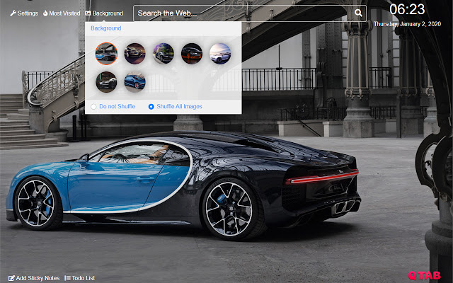 Bugatti Chiron Wallpaper for New Tab