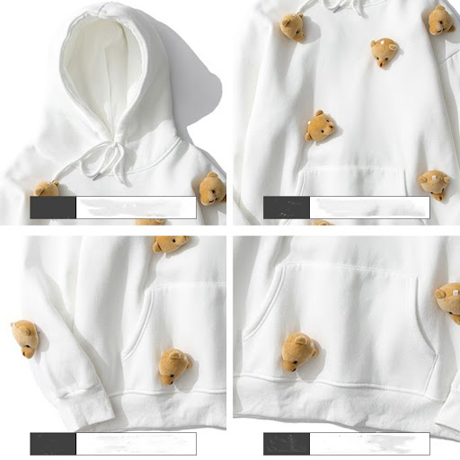 Title 2, Mens 3D Bear Hoodie, Tide Style for Couples, L...