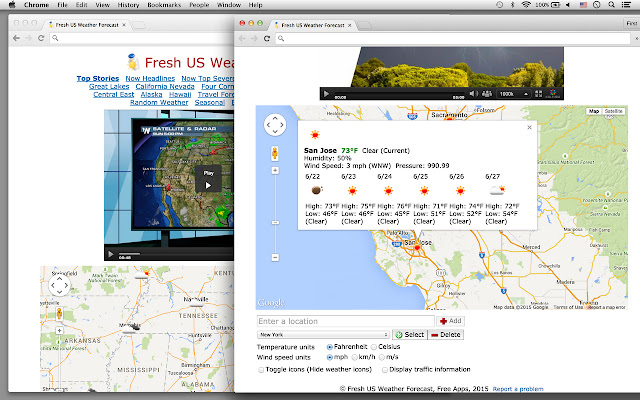 Fresh US Weather Forecast chrome extension