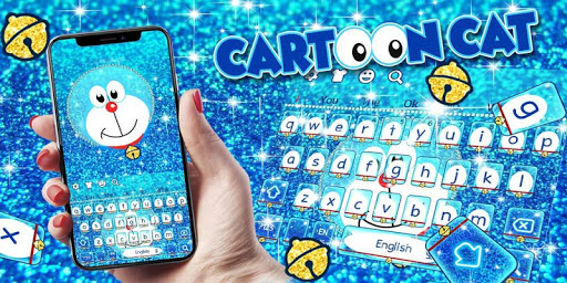 Blue Cartoon Cat Keyboard Theme