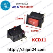 [4 Cái] (G16) Công Tắc Bập Bênh Kcd11 Đỏ 2 Chân 3A 250Vac 15X10Mm