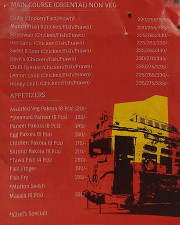 Calcutta Calling menu 