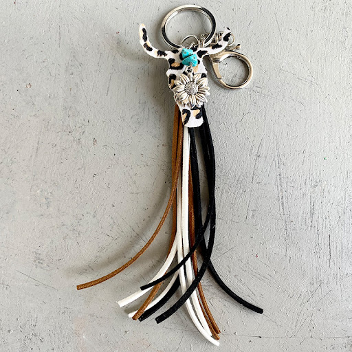 Title 9, Western Style Keychain Retro Embossing Genuine ...