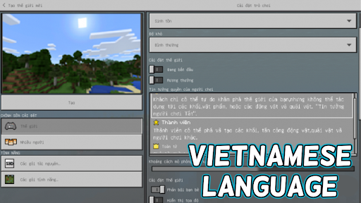 Screenshot Vietnamese Language for MCPE