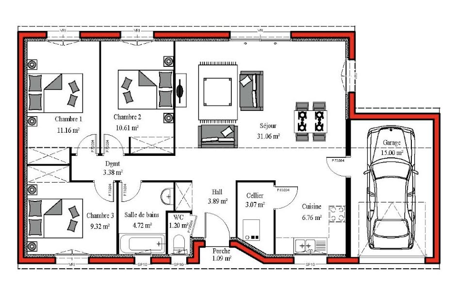 Vente maison neuve 4 pièces 85 m² à Dax (40100), 242 900 €