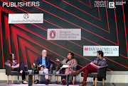 Jennifer Platt in conversation with publishers Andrea Nattrass (Pan Macmillan), Jeremy Boraine (Jonathan Ball Publishers) and Jaco Adriaanse (Penguin Fiction).