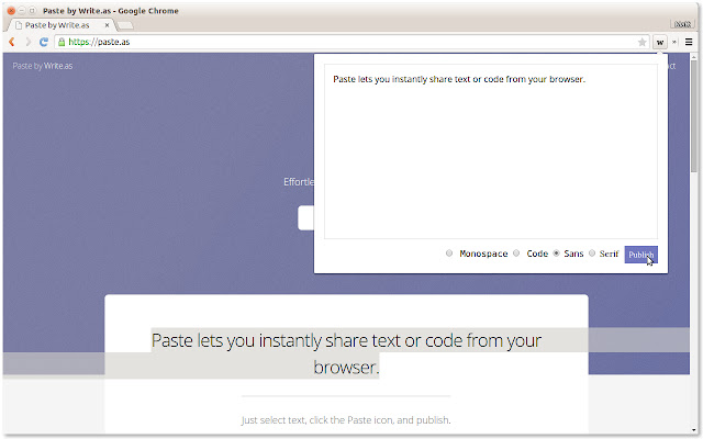 Write.as for Chrome chrome extension
