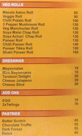 34 Chowringhee Lane menu 