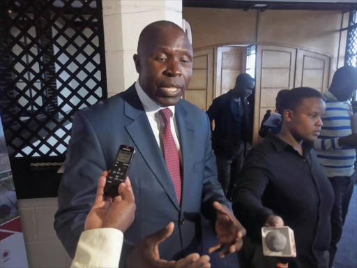 Agriculture CS Willy Bett addresses the press at Intercontinental Hotel in Nairobi, May 31, 2017. /EMMANUEL WANJALA