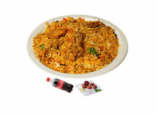 Guntur Chicken Biryani + + 3 Pcs Kabab + Coke 200 Ml