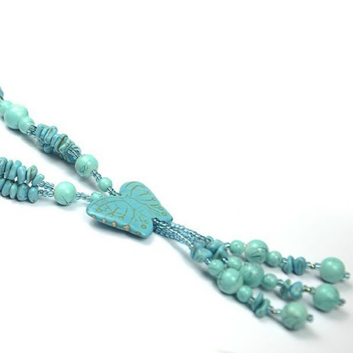 Title 4, Retro Turquoise Necklace Long Plate A Stylish N...