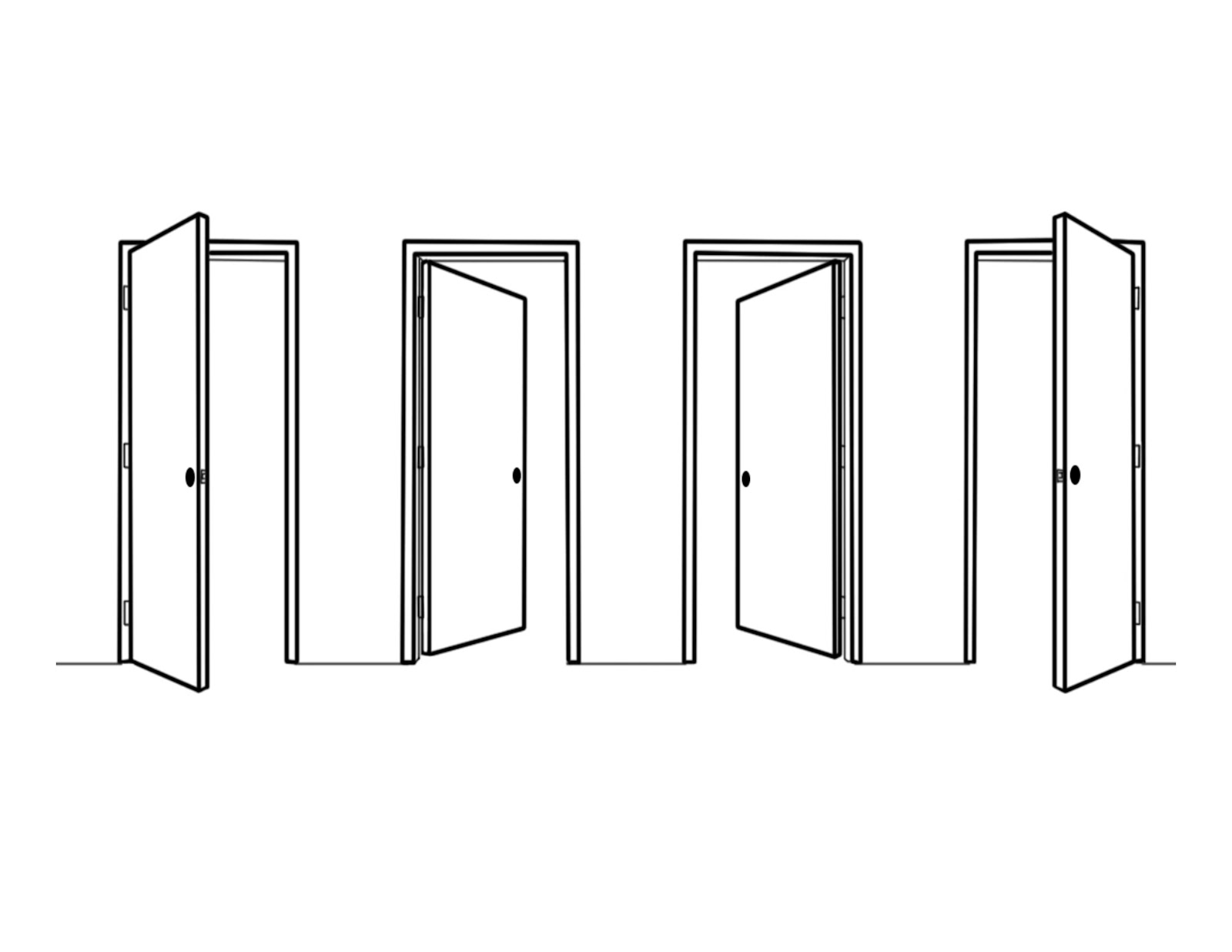 Apertura de la puerta opuesta (bisagras a la derecha)