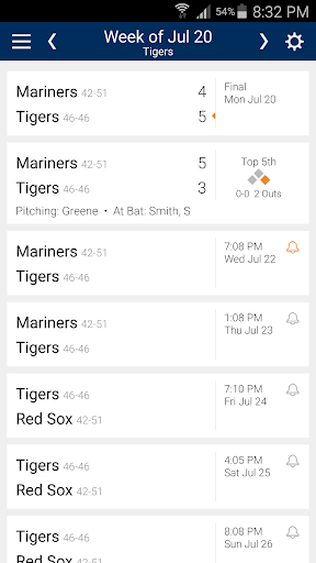 Baseball Schedule for Tigers