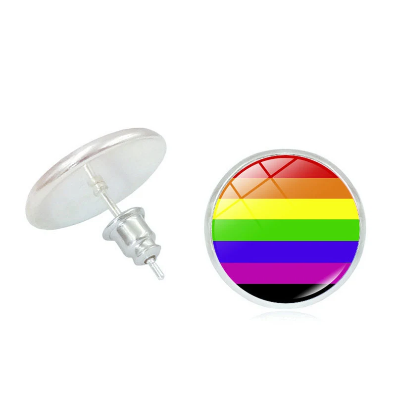 Boucles d'oreilles à clous Time Stone couleur arc-en-ciel pour femmes. Un accessoire charmant pour illuminer votre style et ajouter de la couleur.