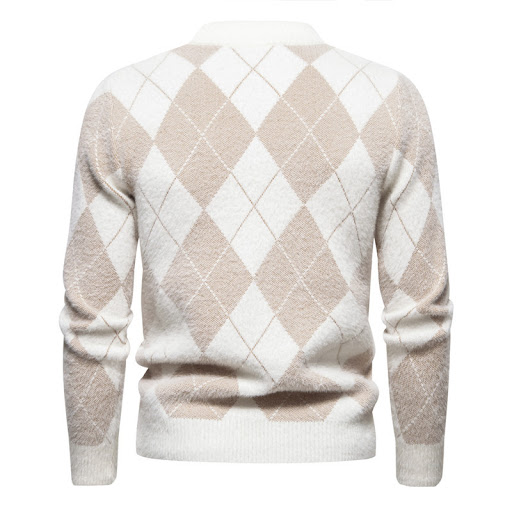 Title 12, Mens Fashionable Knitted Round Neck Printed Sl...