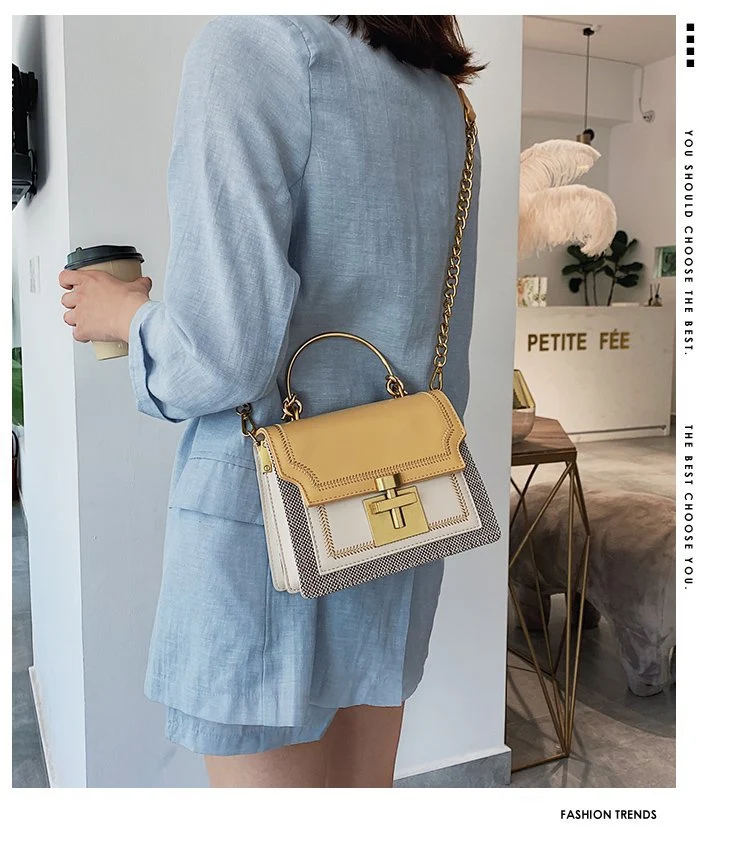 One shoulder messenger chain small square bag