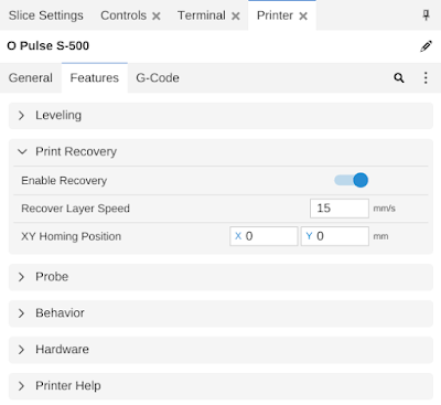 Printe Recovery Settings