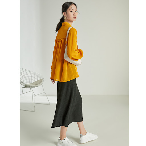 Title 4, Womens Autumn and Winter Mid-length New Pleate...