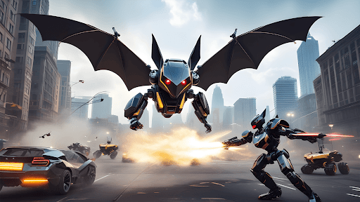 Screenshot Flying Bat Robot Car Games