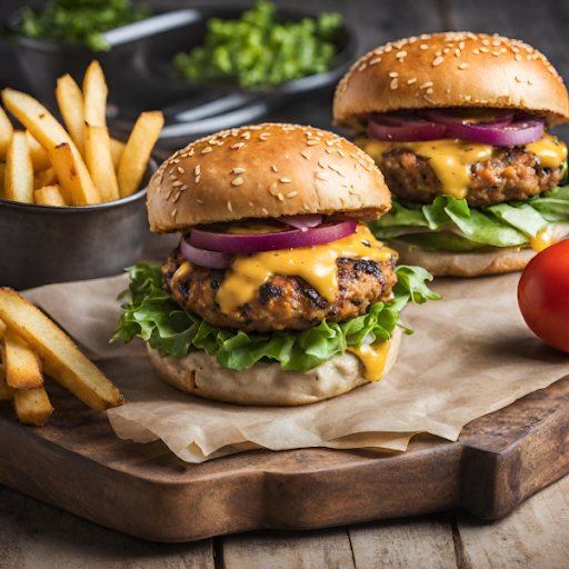 Veg Cheese Burger With Sides