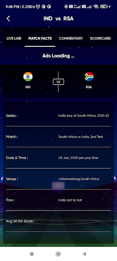 Screenshot Live Cricket Scores - Live Tv