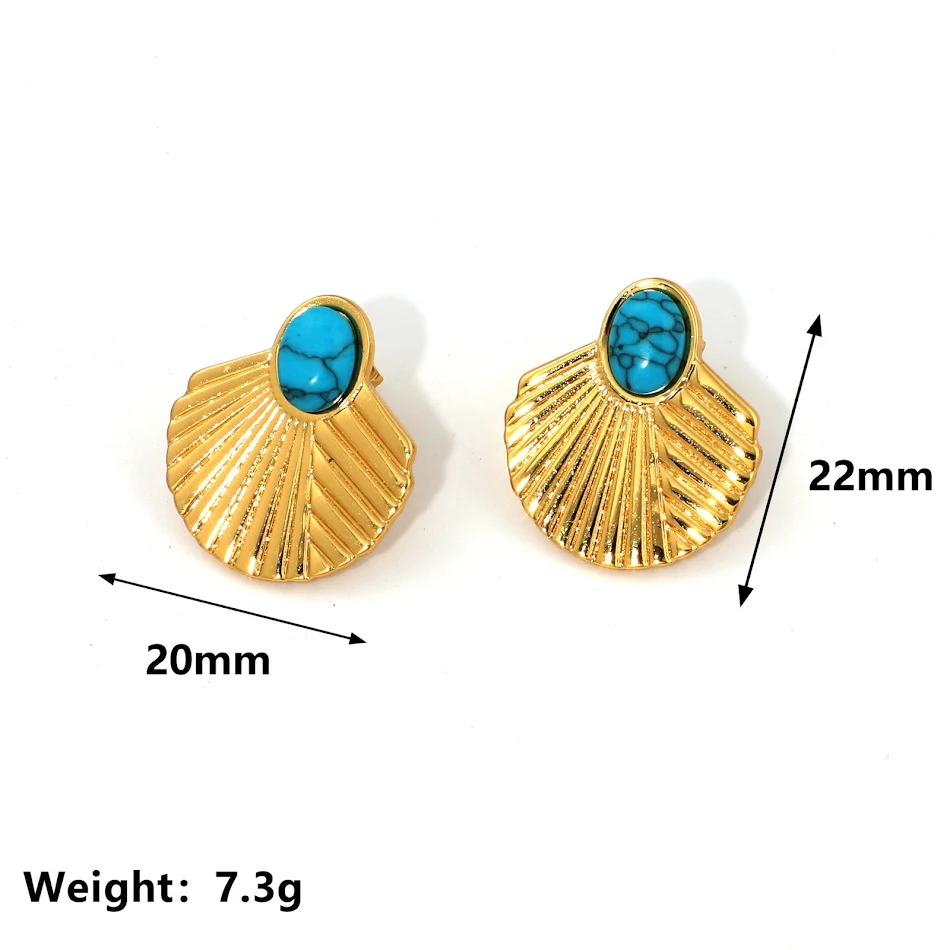 Nouveaux clous d'oreilles en acier inoxydable électrolytique pour femmes, collection été. Design élégant et résistant pour un usage quotidien.