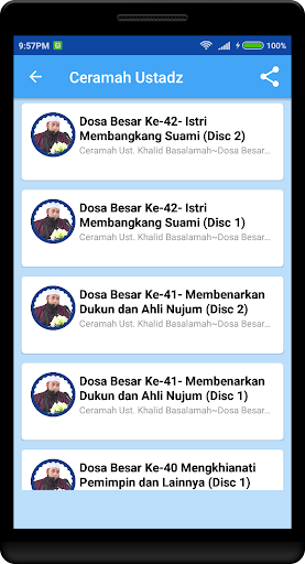 100 Ceramah Khalid Basalamah Offline  Online