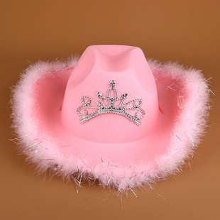 Title 7, Western Denim Big Brim Sun-proof Rhinestone Cro...