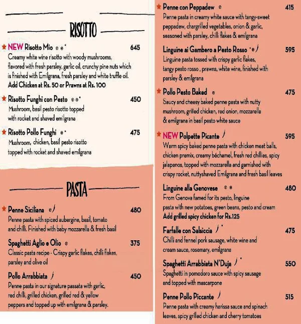 PizzaExpress menu 