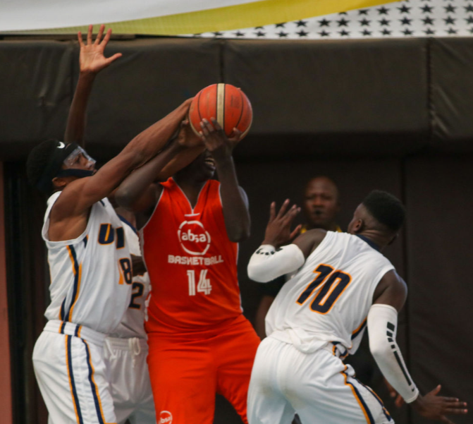 Action between Equity Bank and USIU at Nyayo Stadium