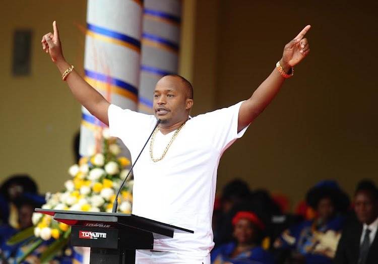 Charles 'Jaguar' Njagua during a past function at MKU.