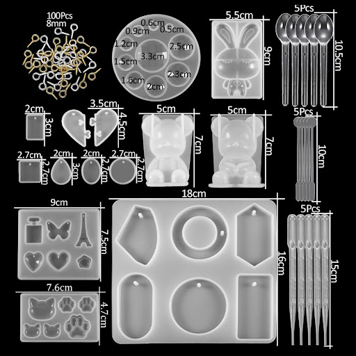 Title 4, Silicone Mold Material Package Epoxy Jewelry Ac...