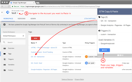 GTM Copy Paste