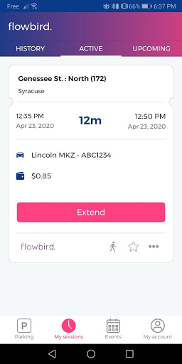 Screenshot Flowbird Parking