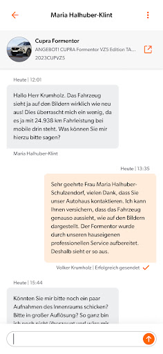 Screenshot mobile.de Dialog