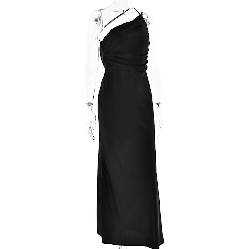 Title 18, New Dress One-shoulder Pleated Backless Sleeveless