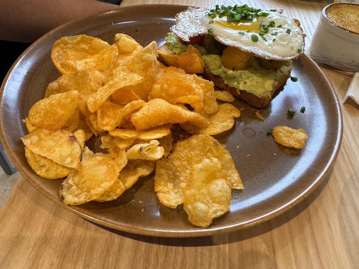 Avocado toast with GF chips