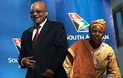 Former president Jacob Zuma and ex-SAA board chairperson Dudu Myeni.