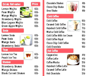 Pizza 34 Cafe menu 