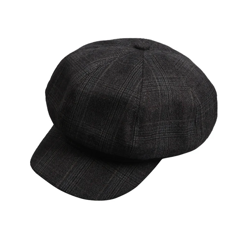 Yangqi geruite baret voor kinderen herfst en winter Warme en stijlvolle kinderpet, ideaal voor koude dagen, perfect voor seizoensgebonden looks.
