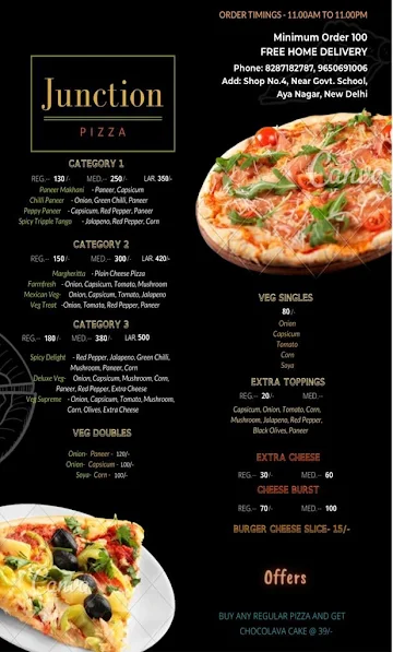 Junction Pizza menu 