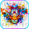 Colorful tiger head Keyboard icon